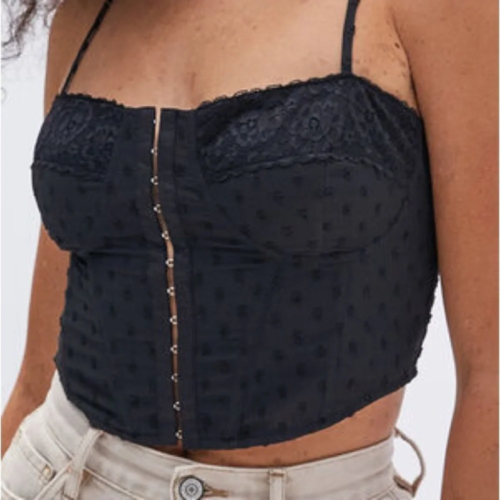 La Hearts Black Bustier Crop Camisole - Picture 1 of 4